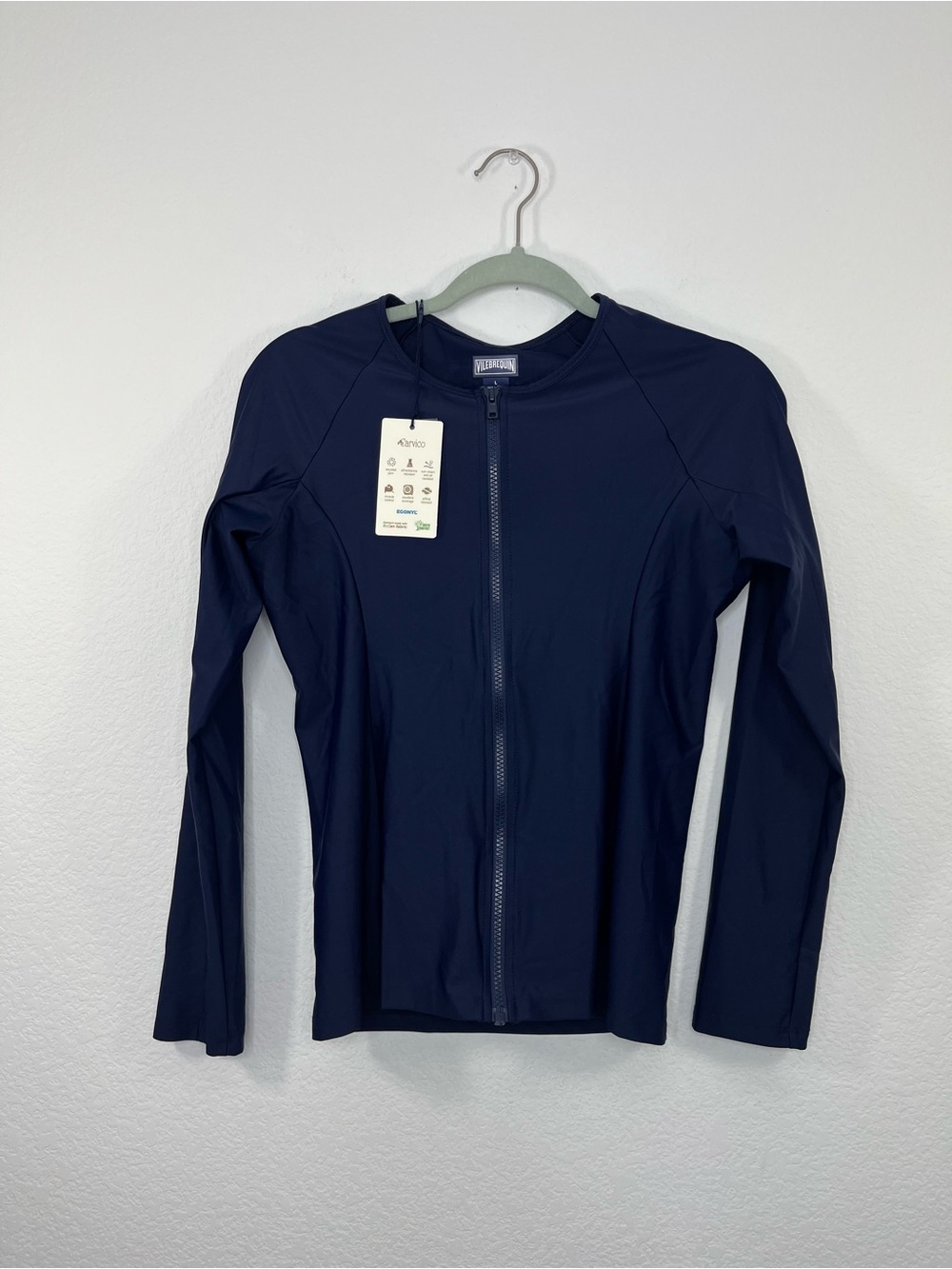 Vilebrequin NWT Women's Zipper Rashguard Top Blue size large - Picture 2 of 10